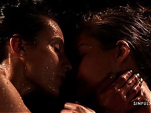 wet and sensuous lezzy sequence with 2 outrageous honies